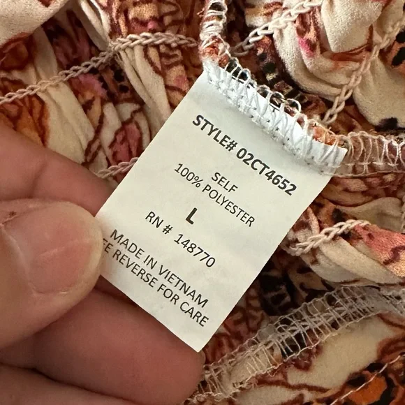 Sienna Sky Floral Print Crop Tank Top L - Picture 3 of 4